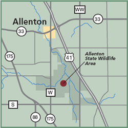 Allenton and Theresa Marsh State Wildlife Area map
