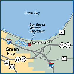 Bay Beach Wildlife Sanctuary map