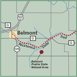 Belmont Prairie State Natural Area map