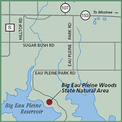 Big Eau Pleine Woods State Natural Area map