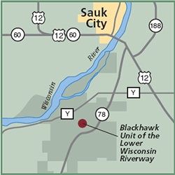 Black Hawk Unit of the Lower Wisconsin State Riverway map