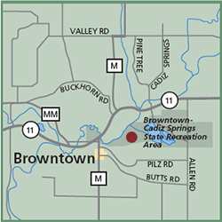 Browntown-Cadiz Springs State Recreation Area map
