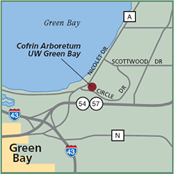 Cofrin Aboretum UW Green Bay map