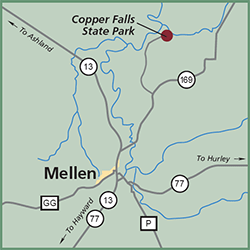 Copper Falls State Park map