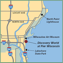 Discovery World at Pier Wisconsin map