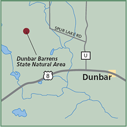Dunbar Barrens State Natural Area map