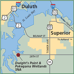 Dwight's Point and Pokegama Wetlands State Natural Area map