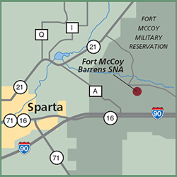 Fort McCoy Barrens State Natural Area map