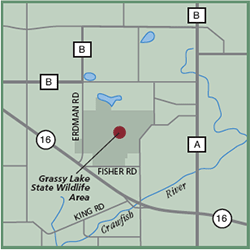 Grassy Lake State Wildlife Area and State Natural Area map