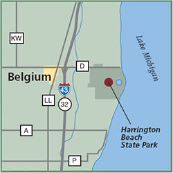 Harrington Beach State Park map