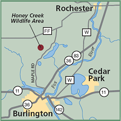 Honey Creek State Wildlife Area map