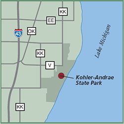 Kohler Andrae State Park & Natural Area map