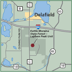 Kettle Moraine State Forest - Lapham Peak Unit map