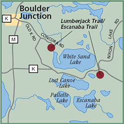 Lumberjack and Escanaba Trails map