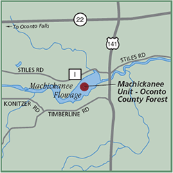 Machickanee Unit Oconto County Forest map