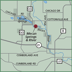 Mecan Springs and River State Fishery Area map