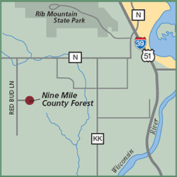 Nine-Mile County Forest map