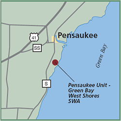 Pensaukee Unit - Green Bay West Shores State Wildlife Area map