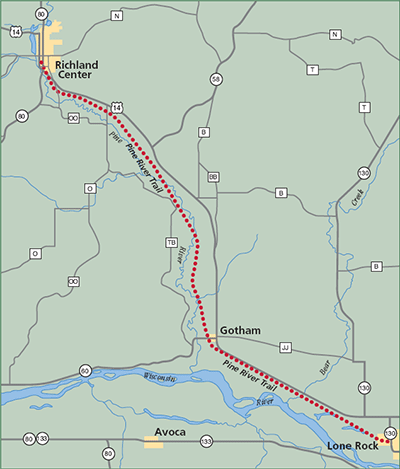 Pine River County Trail map