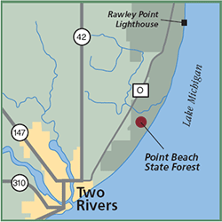 Point Beach State Forest map
