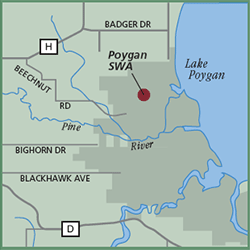 Poygan State Wildlife Area map