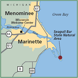 Seagull Bar State Natural Area map