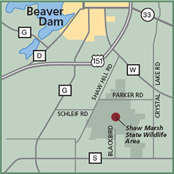 Shaw Marsh State Wildlife Area map