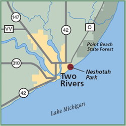 Two Rivers Harbor & Neshotah Park map