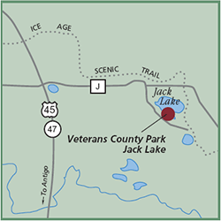 Veterans County Park-Jack Lake map