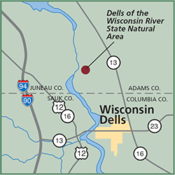 Dells of the Wisconsin River State Natural Area map